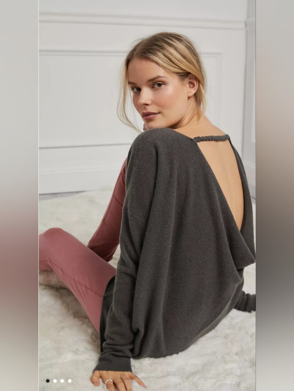 Anthropologie Saturday/Sunday Reese Low-Back Cashmere Jumper Small